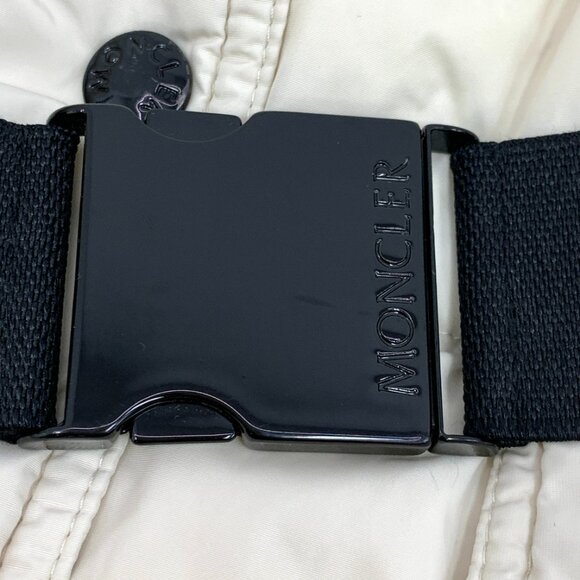 JW0255 Moncler Clio Series Off-White Logo Patch Hooded Fur Collar Long Sleeve Zi - Picture 6 of 9